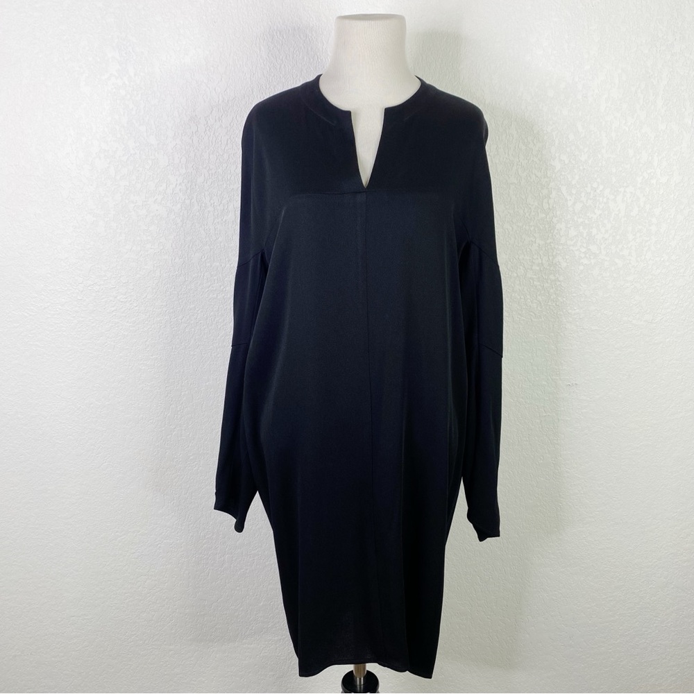 Zero + Maria Cornejo Black Long Sleeve Shift Dress